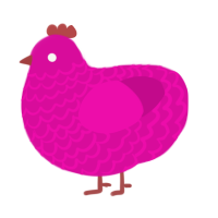 Prince James, a fuchsia chicken with a lace pattern