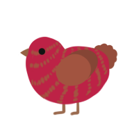 (unnamed), a crimson and russet chicken with a bar pattern