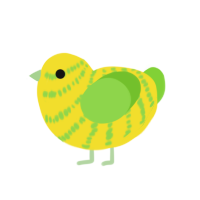 sweet corn o mine, a yellow and grass chicken with a bar pattern