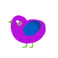 Field Care, a amethyst and ultramarine chicken