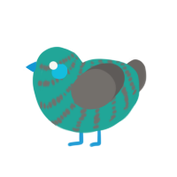 Timebomb, a turquoise and grey chicken with a bar pattern