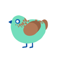 (unnamed), a mint and brown chicken with a neck-speckle pattern