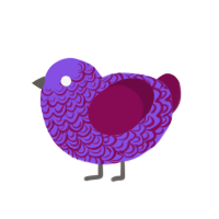 (unnamed), a blurple and wine chicken with a double-lace pattern