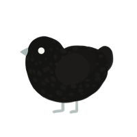 (unnamed), a black and sable chicken with a speckle pattern