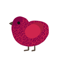 Red Wine Supernova, a maroon and crimson chicken with a double-lace pattern