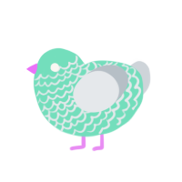 Cotton Candy, a mint and mist chicken with a lace pattern