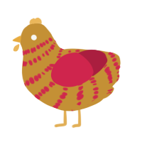 (unnamed), a gold and crimson chicken with a bar pattern