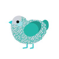 gongeous, a mist and turquoise chicken with a double-lace pattern