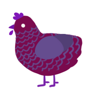 Vineyard, a wine and overcast chicken with a lace pattern