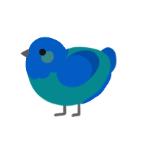 (unnamed), a teal and ultramarine chicken with a head pattern