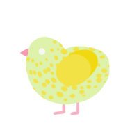 Honey Bears Cafe, a apple and yellow chicken with a speckle pattern