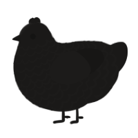 Mr Chicken, a sable chicken with a lace pattern