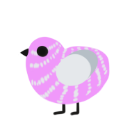 (unnamed), a lavender and mist chicken with a bar pattern