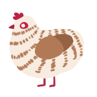 (unnamed), a cream and brown chicken with a bar pattern