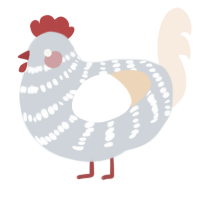 (unnamed), a mist and cream chicken with a bar pattern