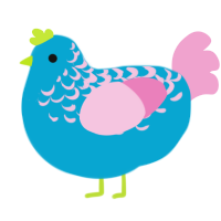 (unnamed), a cerulean and pink chicken with a half-lace pattern