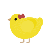 Squeaker Duck, a yellow chicken with a half-lace pattern