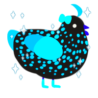 TSA agent, a sable and cerulean chicken with a speckle pattern