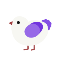 (unnamed), a white and blurple chicken