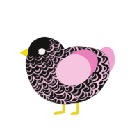 (unnamed), a black and pink chicken with a double-lace pattern