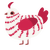 Piperita, a white and crimson chicken with a bar pattern