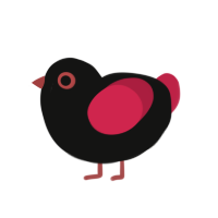 Luo Chickhe, a black and crimson chicken with a lace pattern