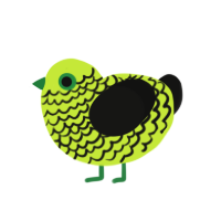 lineage curse g2, a lime and black chicken with a lace pattern