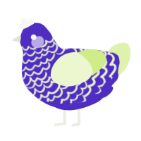 ray knockoff 2, a indigo and apple chicken with a lace pattern