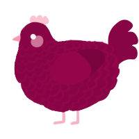 Romance, a maroon chicken with a lace pattern