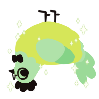 Uranium, a lime and spring chicken with a head pattern