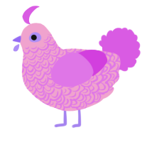 (unnamed), a pink and orchid chicken with a double-lace pattern