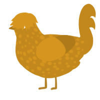 Go for Brochre, a ochre chicken with a speckle pattern