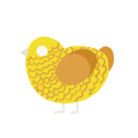 (unnamed), a yellow and orange chicken with a lace pattern