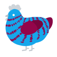 (unnamed), a sky and maroon chicken with a bar pattern