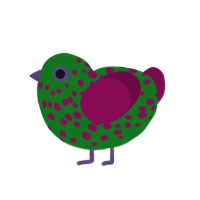 Extant Joker, a leaf and wine chicken with a speckle pattern