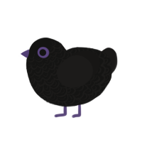 The Believer, a black and sable chicken with a double-lace pattern