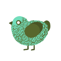 (unnamed), a mint and olive chicken with a double-lace pattern