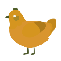 pumpkin, a orange and ochre chicken with a head pattern