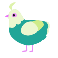 (unnamed), a turquoise and apple chicken with a head pattern