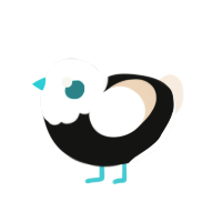 An interesting thing, a black and cream chicken with a head pattern