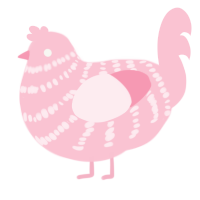 Rosemary, a rose chicken with a bar pattern