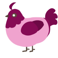 (unnamed), a pink and wine chicken with a head pattern