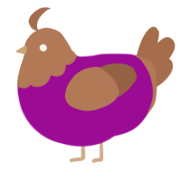 (unnamed), a plum and brown chicken with a head pattern