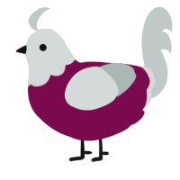 Silvering, a wine and silver chicken with a head pattern