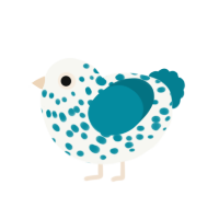 (unnamed), a white and sea chicken with a speckle pattern