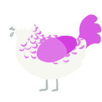 (unnamed), a white and orchid chicken with a half-lace pattern