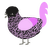 A sable and lavender chicken with a double-lace pattern