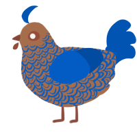 Sinclair, a russet and tumblr chicken with a double-lace pattern