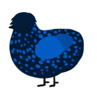 True Blue Tumblr, a tumblr chicken with a lace pattern