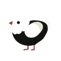 (unnamed), a black and white chicken with a head pattern